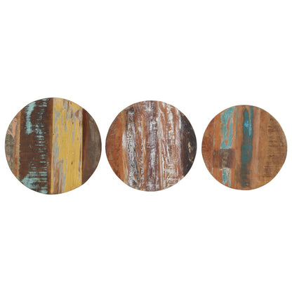 Side tables 3 pcs solid reclaimed wood