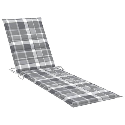 Solsäng med bord och dyna massiv teak