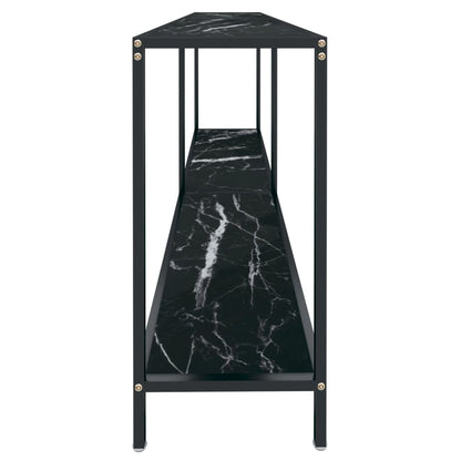 Konsolbord svart 180x35x75,5 cm härdat glas