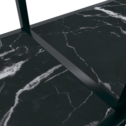 Konsolbord svart 180x35x75,5 cm härdat glas