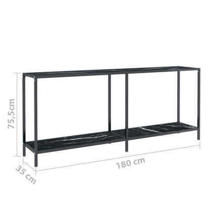 Konsolbord svart 180x35x75,5 cm härdat glas
