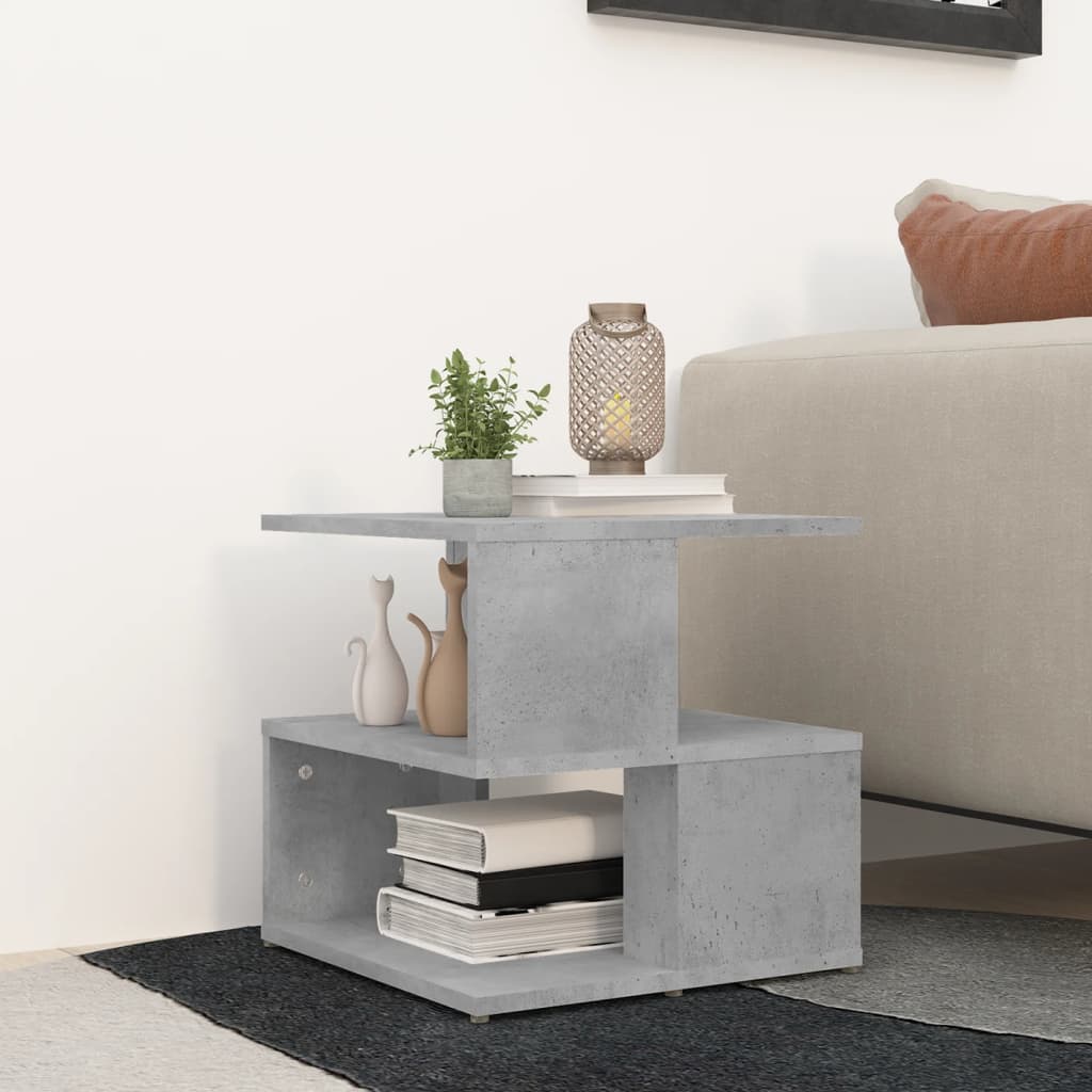 Sidobord betonggrå 40x40x40 cm konstruerat trä