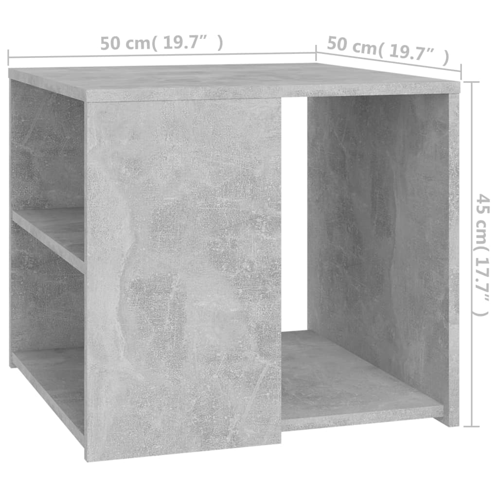 Sidobord betonggrå 50x50x45 cm konstruerat trä