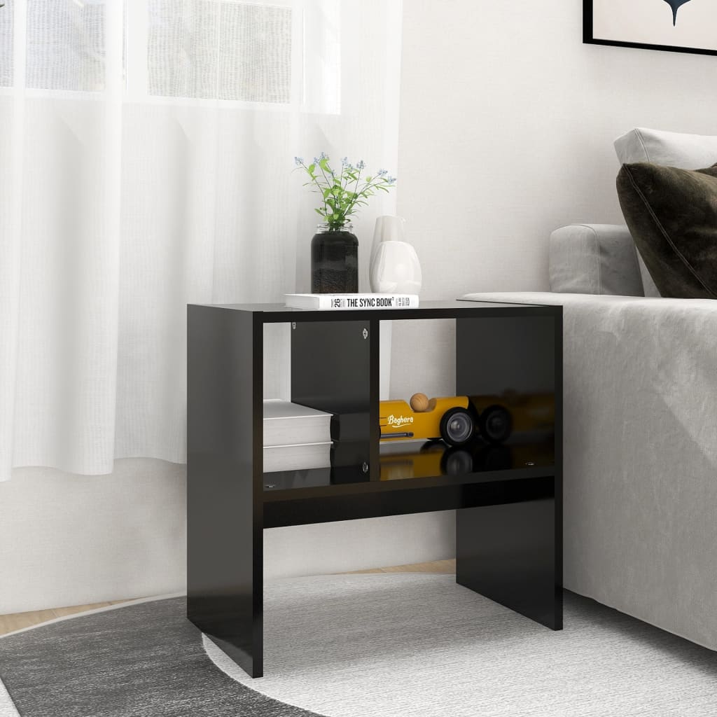 Sidobord svart 50x30x50 cm konstruerat trä