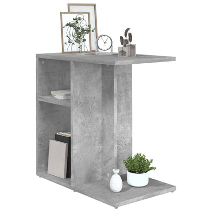 Sidobord betonggrå 50x30x50 cm konstruerat trä
