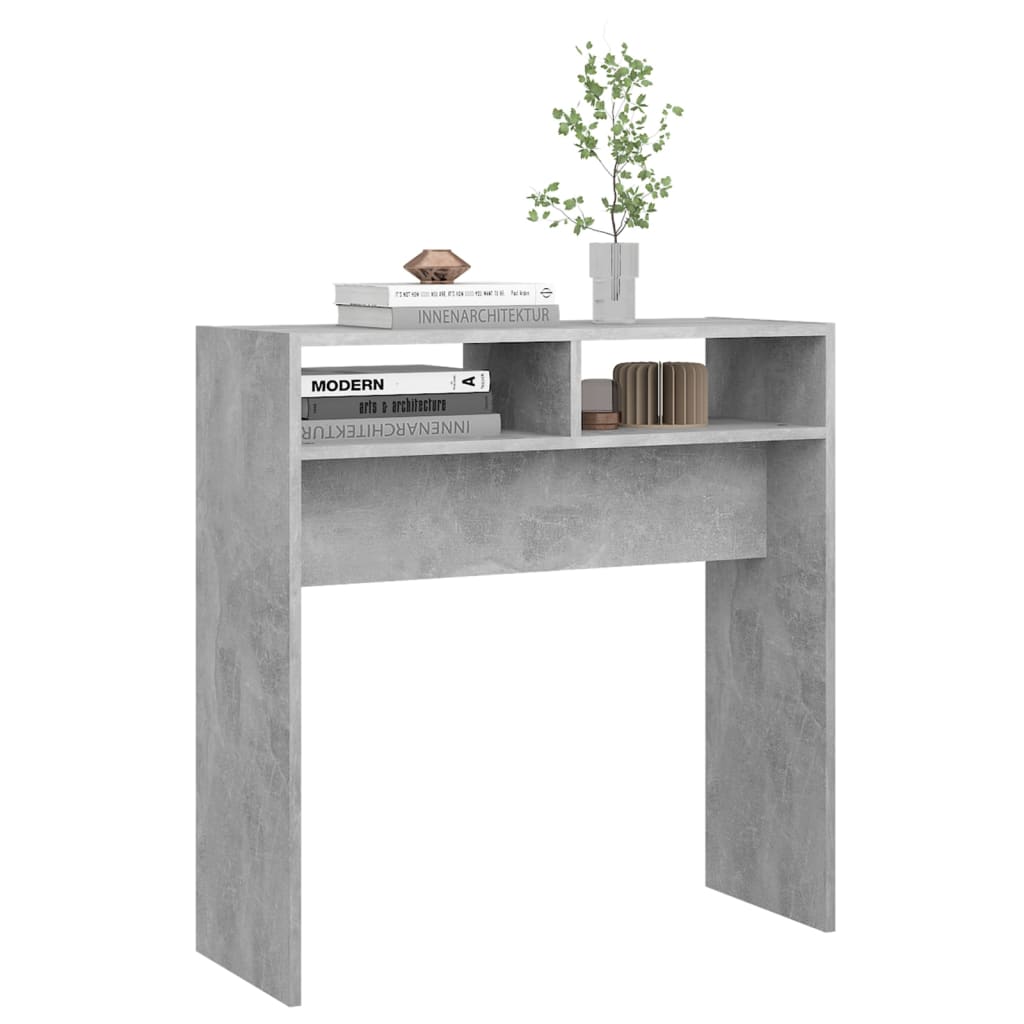 Console table concrete grey 78x30x80 cm engineered wood