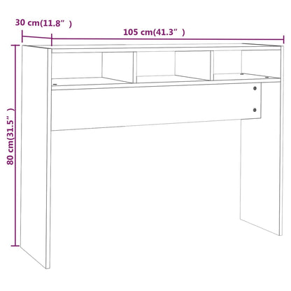 Konsolbord betonggrå 105x30x80 cm konstruerat trä