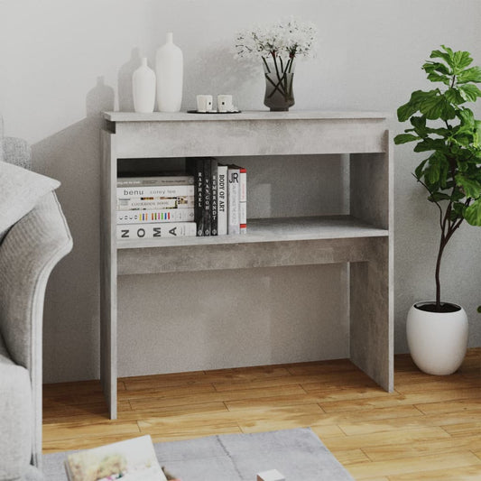 Sidobord betonggrå 80x30x80 cm konstruerat trä