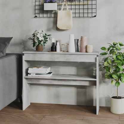 Konsolbord betonggrå 102x30x80 cm konstruerat trä