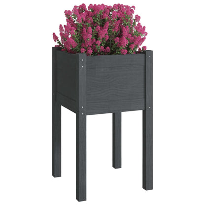 Odlingslåda grå 40x40x70 cm massiv furu