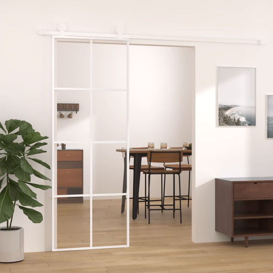 Sliding door ESG glass and aluminum 76x205 cm white