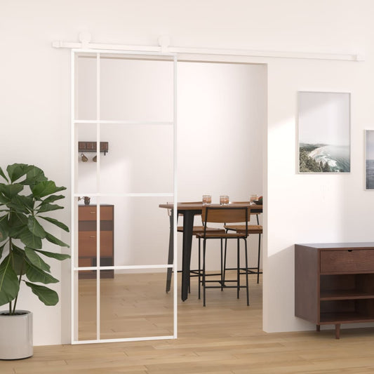 Sliding door ESG glass and aluminum 76x205 cm white