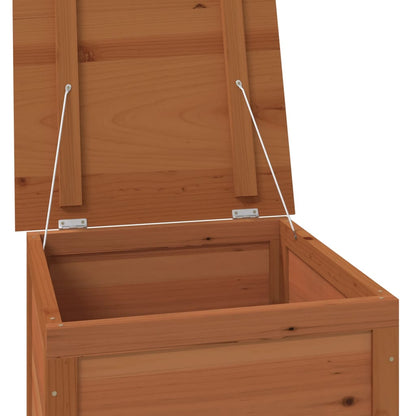 Dynbox för trädgården brun 50x50x56 cm massivt granträ