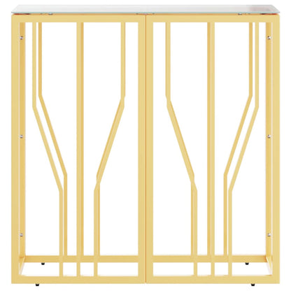 Avlastningsbord guld 70x30x70 cm rostfritt stål och glas