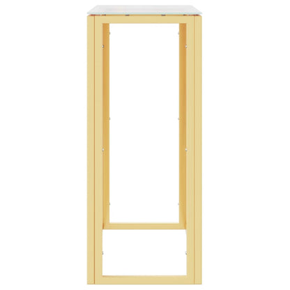 Avlastningsbord guld 70x30x70 cm rostfritt stål och glas
