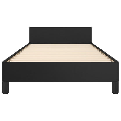 Bed frame with headboard black 100x200 cm faux leather