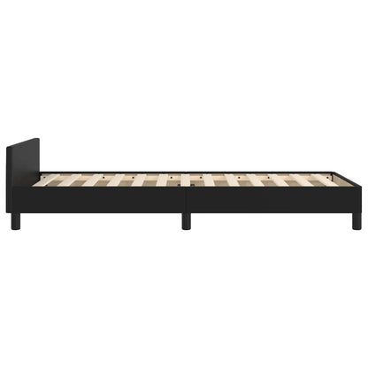 Bed frame with headboard black 100x200 cm faux leather