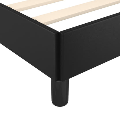 Bed frame with headboard black 100x200 cm faux leather