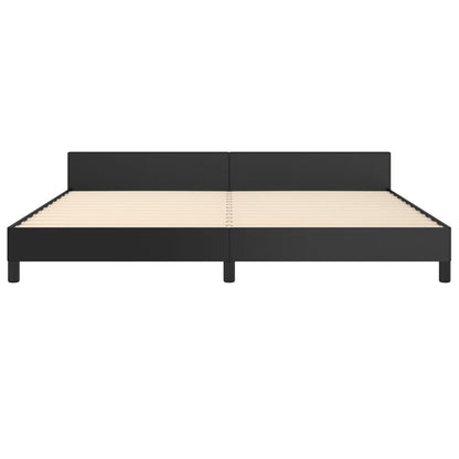 Bed frame with headboard black 200x200 cm faux leather