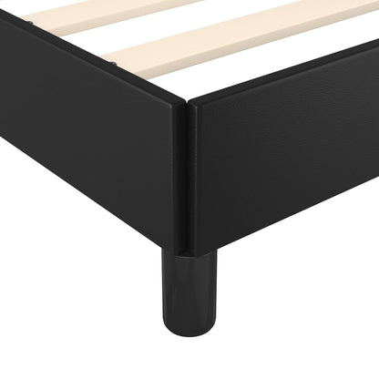 Bed frame with headboard black 200x200 cm faux leather