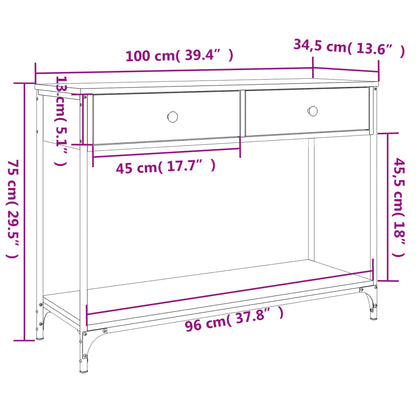 Relief table gray sonoma 100x34.5x75 cm engineered wood