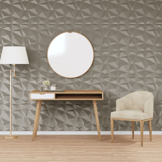 Wall panels 24 pcs concrete grey 50x50 cm XPS 6 m² diamond