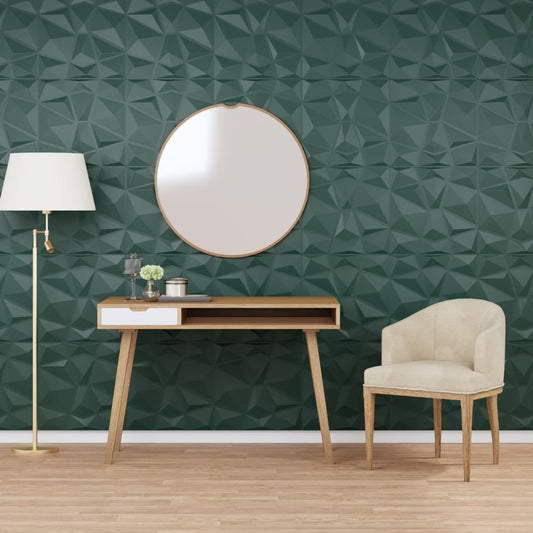 Wall panels 24 pcs green 50x50 cm XPS 6 m² diamond