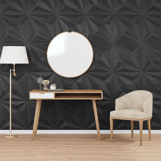Wall panels 24 pcs black 50x50 cm XPS 6 m² star
