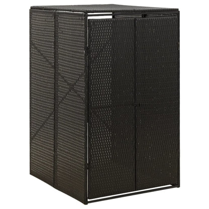 Skjul för soptunna svart 70x80x117 cm konstrotting