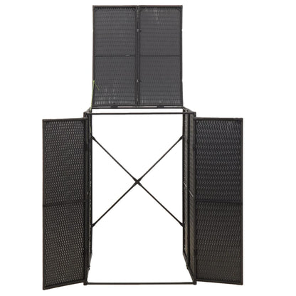 Skjul för soptunna svart 70x80x117 cm konstrotting