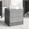 Side table grey 40x37x40.5 cm synthetic rattan and tempered glass
