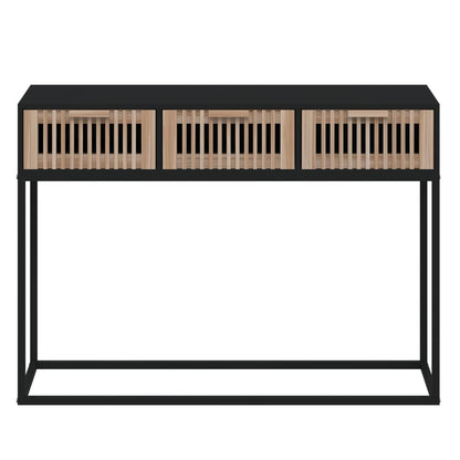 Konsolbord svart 105x30x75 cm konstruerat trä och järn