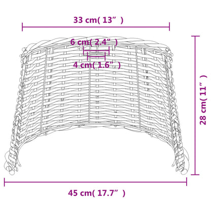 Taklampskärm vit Ø45x28 cm korgmaterial