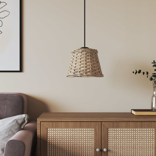 Ceiling lamp shade brown Ø15x12 cm wicker material