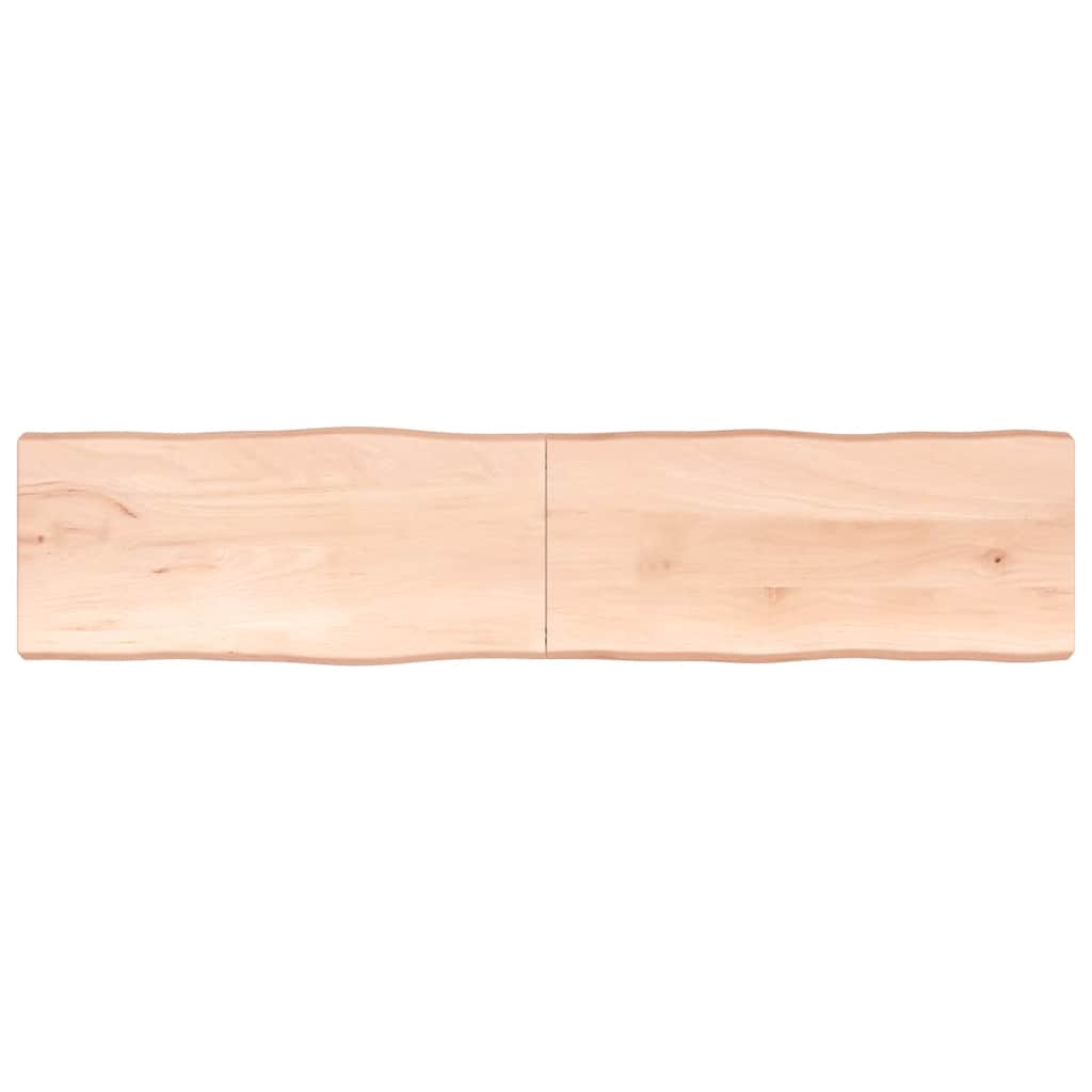 Bordsskiva 220x50x(2-6) cm obehandlad massiv ek levande kant