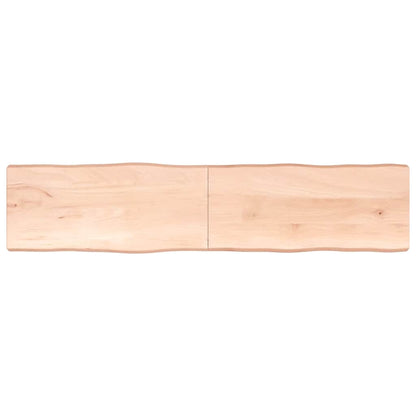 Bordsskiva 220x50x(2-6) cm obehandlad massiv ek levande kant