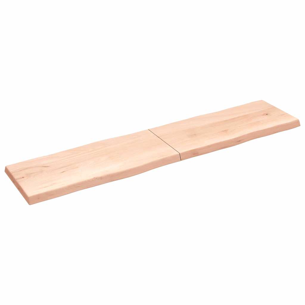 Bordsskiva 220x50x(2-6) cm obehandlad massiv ek levande kant