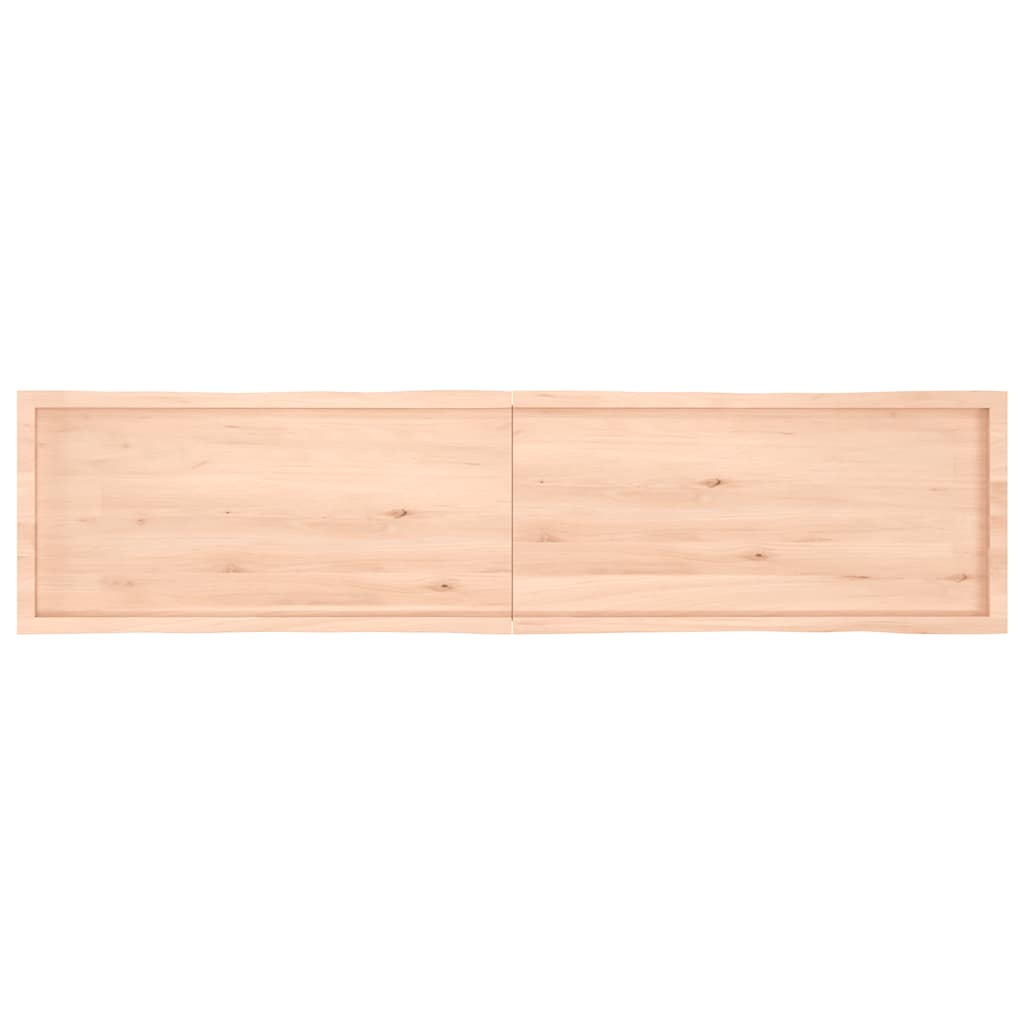 Bordsskiva 220x50x(2-6) cm obehandlad massiv ek levande kant
