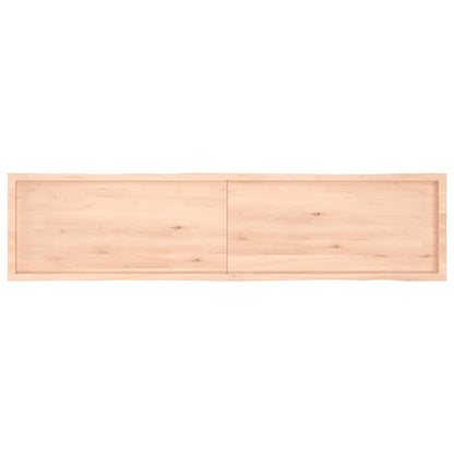 Bordsskiva 220x50x(2-6) cm obehandlad massiv ek levande kant