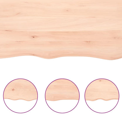 Bordsskiva 220x50x(2-6) cm obehandlad massiv ek levande kant