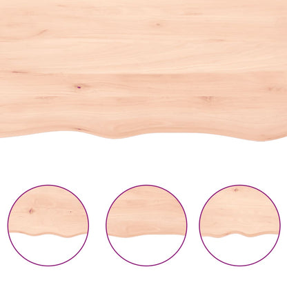 Bordsskiva 220x50x(2-6) cm obehandlad massiv ek levande kant