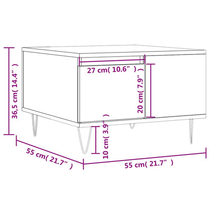 Soffbord brun ek 55x55x36,5 cm konstruerat trä