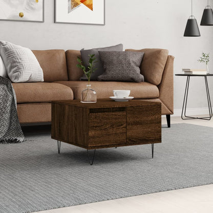 Soffbord brun ek 55x55x36,5 cm konstruerat trä