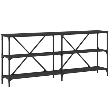 Konsolbord svart 180x30x75 cm konstruerat trä och järn