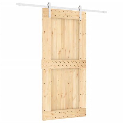 Sliding door with fittings 95x210 cm solid pine