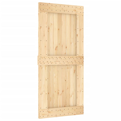 Sliding door with fittings 95x210 cm solid pine