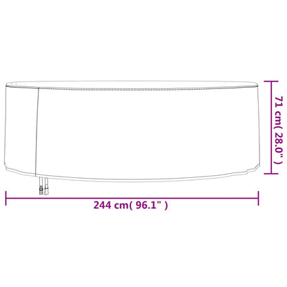 Garden furniture cover black Ø 244x71 cm 420D oxford
