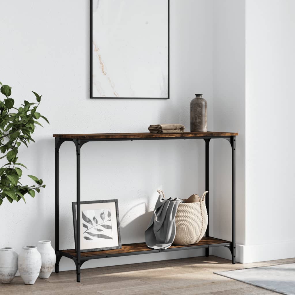 Side table smoked oak 101x30.5x75 cm engineered wood