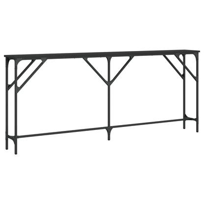 Console table black 180x23x75 cm engineered wood