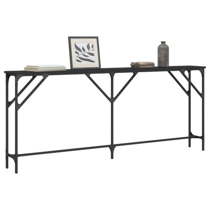 Console table black 180x23x75 cm engineered wood